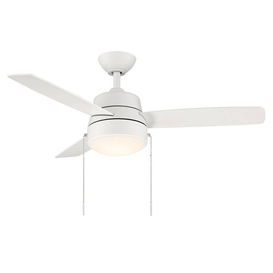 Hampton Bay SW19151P mWh Caprice 44 in. Integrated LED Indoor Matte White Ceiling Fan with Light Kit
