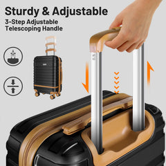 5 Piece Luggage Sets and Travel Duffel Bag, ABS Hardshell Hardside Checked Luggage with TSA Lock and Double Spinner Wheels Suitcase, Deep Blue