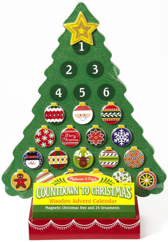 Melissa & Doug Countdown to Christmas Wooden Advent Calendar, Multicolor
