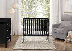 Delta Children Lee Portable Folding Mini Crib with 1.5 - Inch Mattress - Greenguard Gold Certified, Bianca White