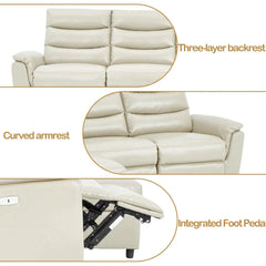 AECOJOY Power Reclining Sectional Sofa, PU Leather Sleep Sofa Bed with Storage Chaise