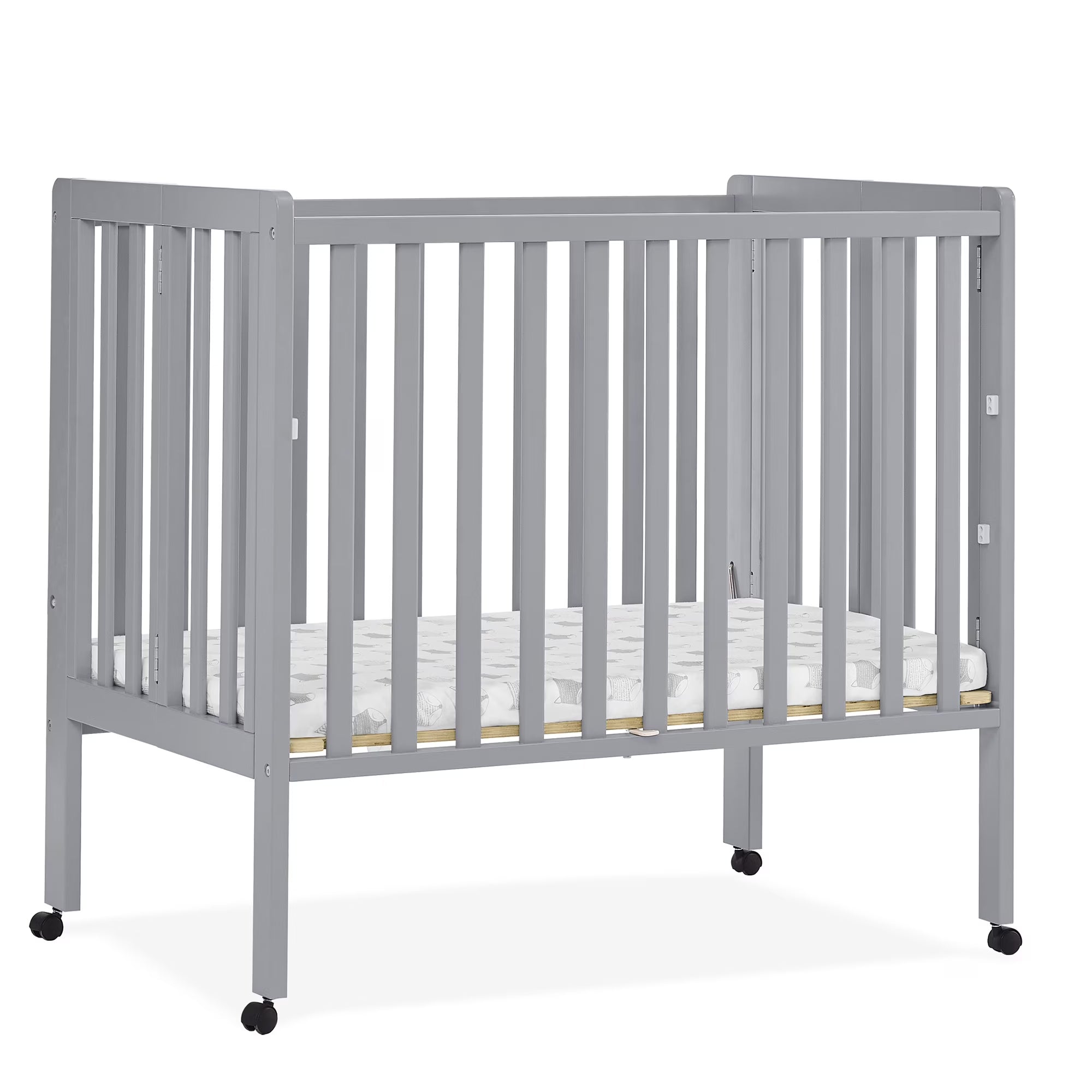 Delta Children Lee Portable Folding Mini Crib with 1.5 - Inch Mattress - Greenguard Gold Certified, Bianca White