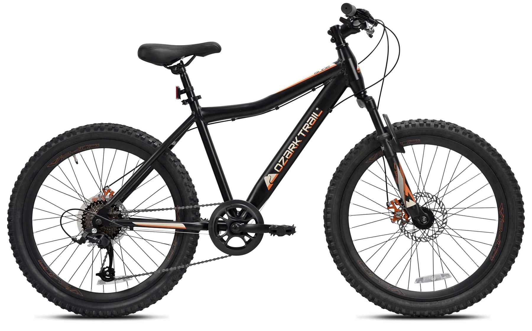 Ozark Trail 24" Glide Mountain Bike, 8 Speed, Black, Teen, Unisex