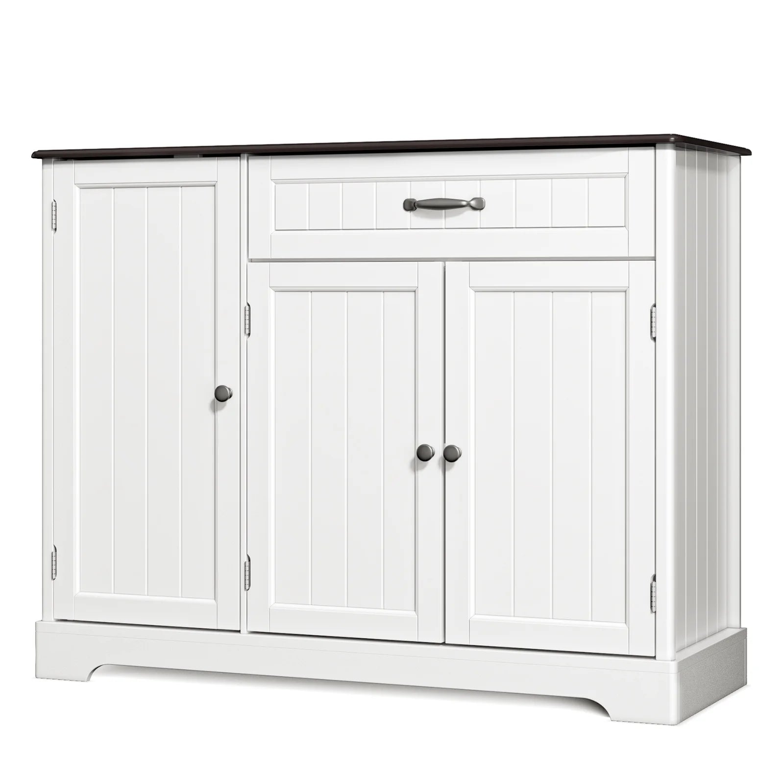 Coffee Bar, Lofka 42" Kitchen Storage Cabinet, Sideboard Buffet Cabinet with 8 Shelves, 1 Drawer
