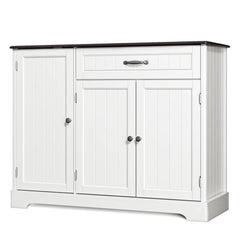 Coffee Bar, Lofka 42" Kitchen Storage Cabinet, Sideboard Buffet Cabinet with 8 Shelves, 1 Drawer