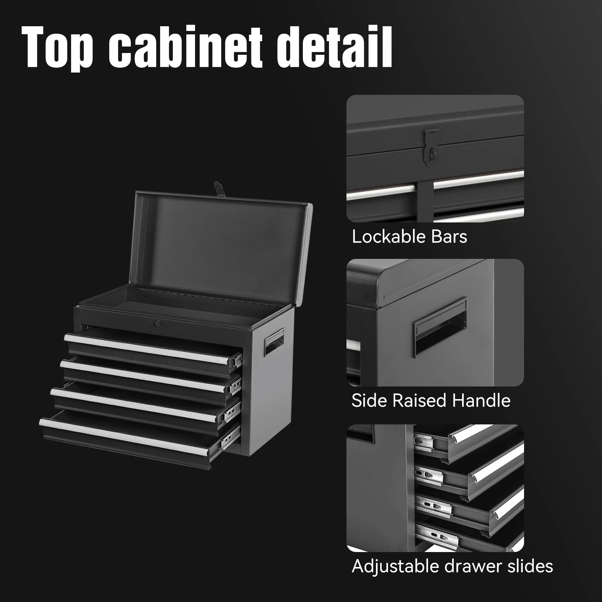AECOJOY 5-Drawer Rolling Tool Chest Storage Cabinet with Detachable Top Tool Box