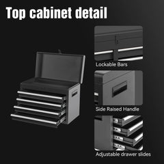 AECOJOY 5-Drawer Rolling Tool Chest Storage Cabinet with Detachable Top Tool Box