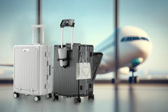 Carry - on Luggage with USB Charging Port, Front Compartment, TSA Lock, Airline Approved Carry on Hardside Suitcase with Spinner Wheels (Grey, 20 in)