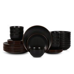 Stone + Lain Brasa Stoneware Collection Dinnerware Set, 32 - Piece Service for 8, Blue
