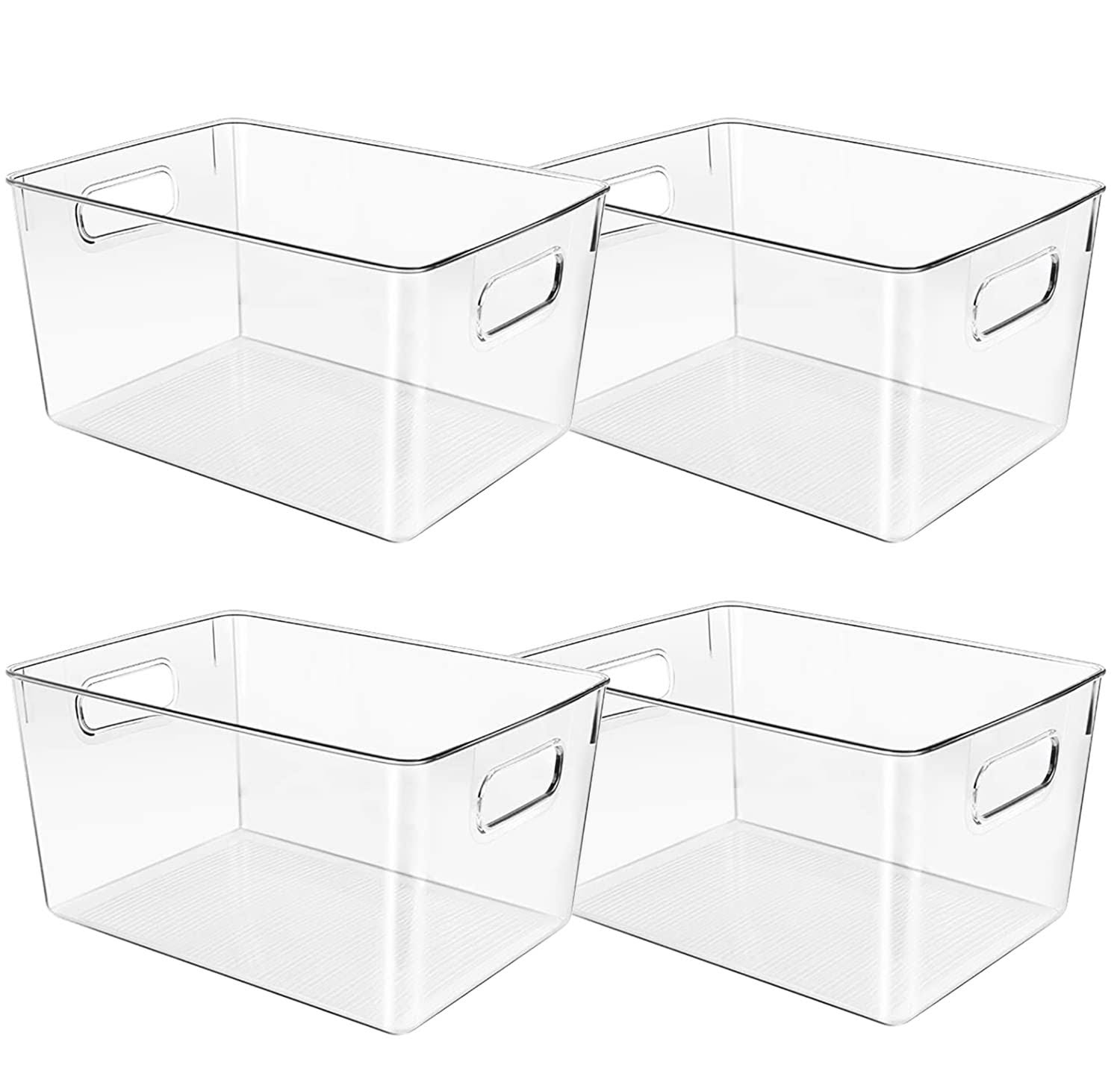 Control Kitchen Clear Plastic Storage Bins, Perfect for Kitchen Organization or Pantry Organization and Storage, Clear Storage Containers for Organizing, , Fridge