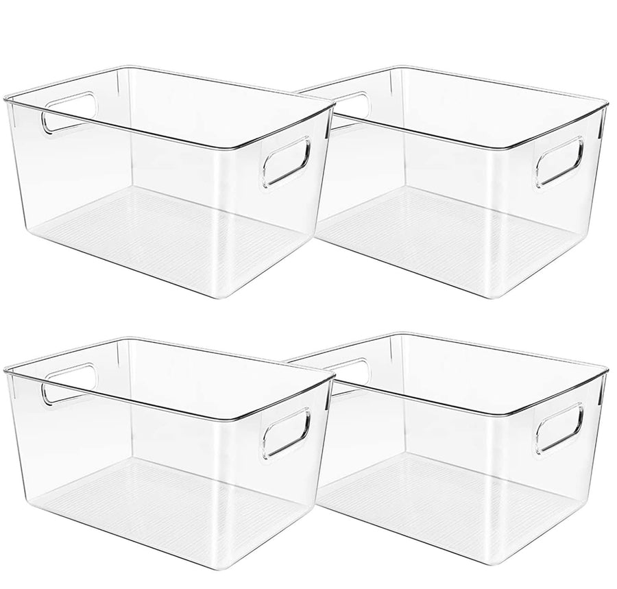 Control Kitchen Clear Plastic Storage Bins, Perfect for Kitchen Organization or Pantry Organization and Storage, Clear Storage Containers for Organizing, , Fridge