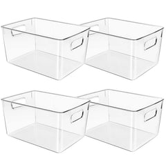 Control Kitchen Clear Plastic Storage Bins, Perfect for Kitchen Organization or Pantry Organization and Storage, Clear Storage Containers for Organizing, , Fridge