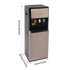 Champaign Gold Bottom Loading Water Dispenser - Hot, Cold & Room Temperature Water, 500W Heating, 90W Cooling, Safe & User - Friendly Design for Home & Office