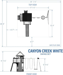 Backyard Discovery Canyon Creek Cedar Wood Swing Set with Wave Slide, Clubhouse, Play Kitchen, Picnic Area, Belt Swings, Web Swing, Rock Wall, Balconies, Playhouse, Step Ladder, Outdoor Playset