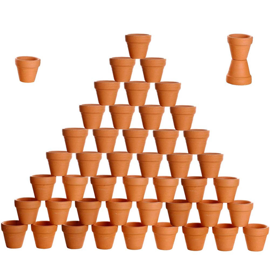 besttoyhome 48 Pcs Small Mini Clay Pots 2'' Terracotta Pot Clay Ceramic Pottery Planter Cactus Flower Pots Succulent Nursery Pots- Great Plants