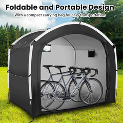 Tangkula Outdoor Portable Bicycle Storage Shelter Tent for 5 Bikes with 210D Oxford Fabric