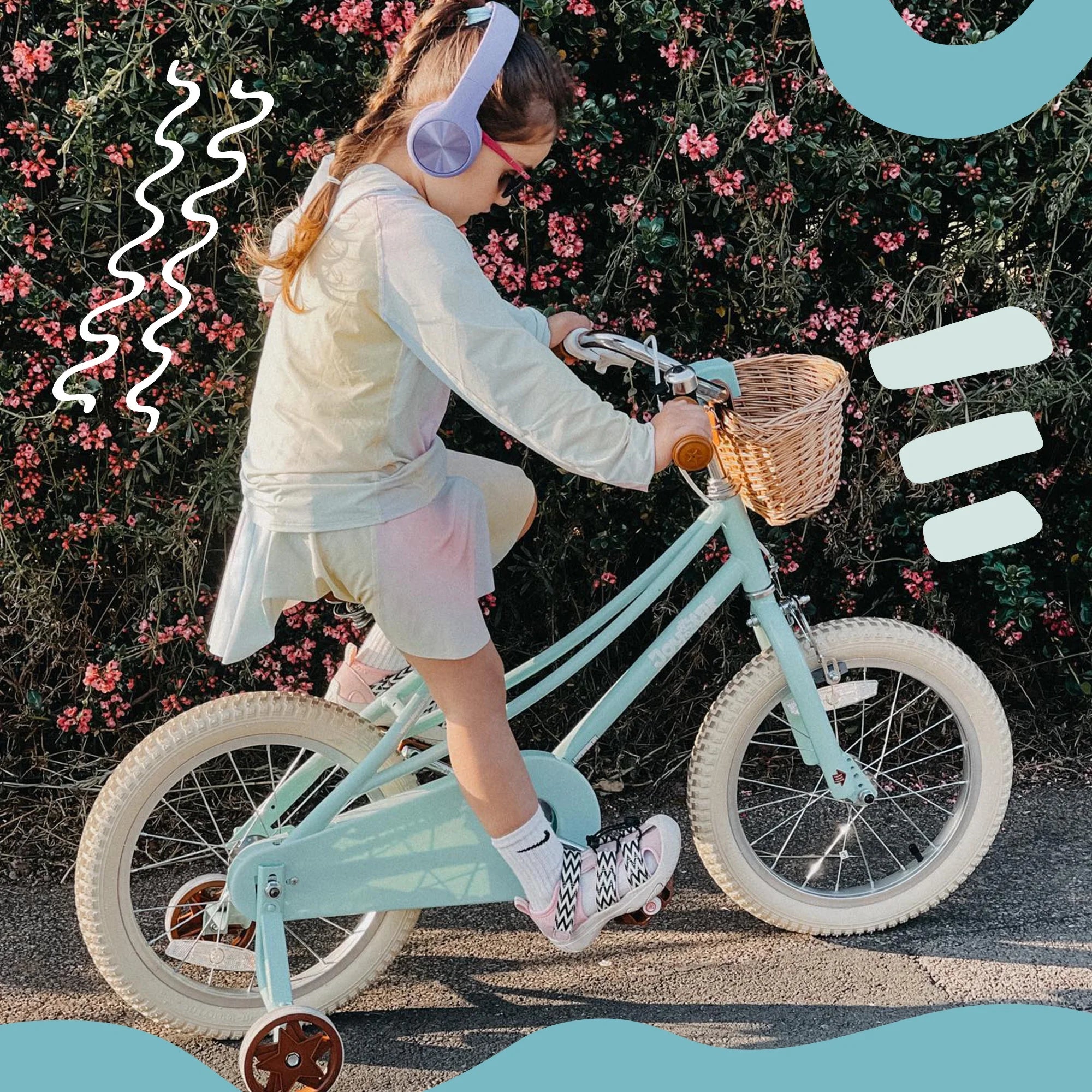 JOYSTAR Girls Bike for 2 - 12 Years Old Toddlers and Kids, 12" 14" 16" Kids Bike with Training Wheels & Basket, 20 in Kid'S Bicycle with Kickstand, Retro Style Bikes