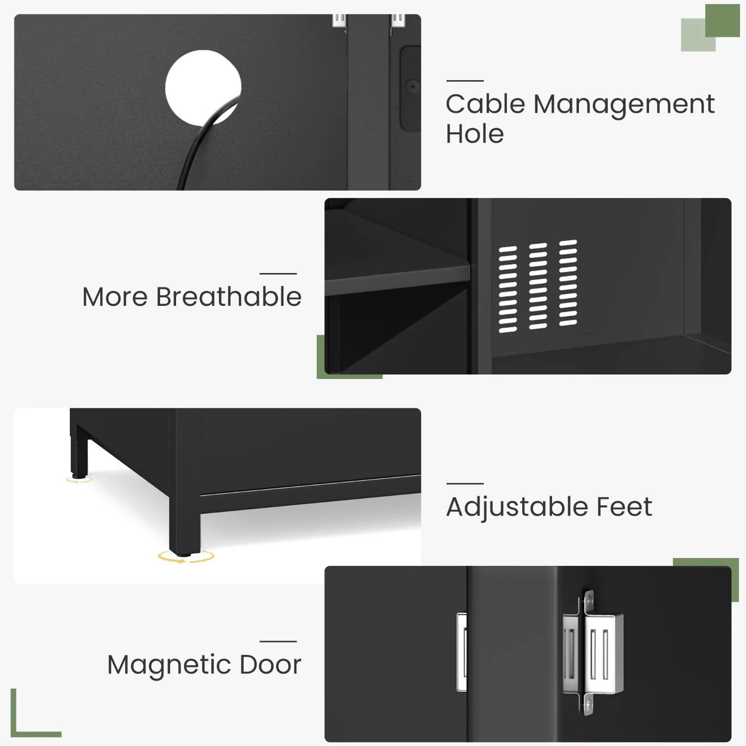 AECOJOY Outdoor Storage Cabinet with TV Mount for 40–85 Inch Tvs, Mobile TV Stand on Wheels