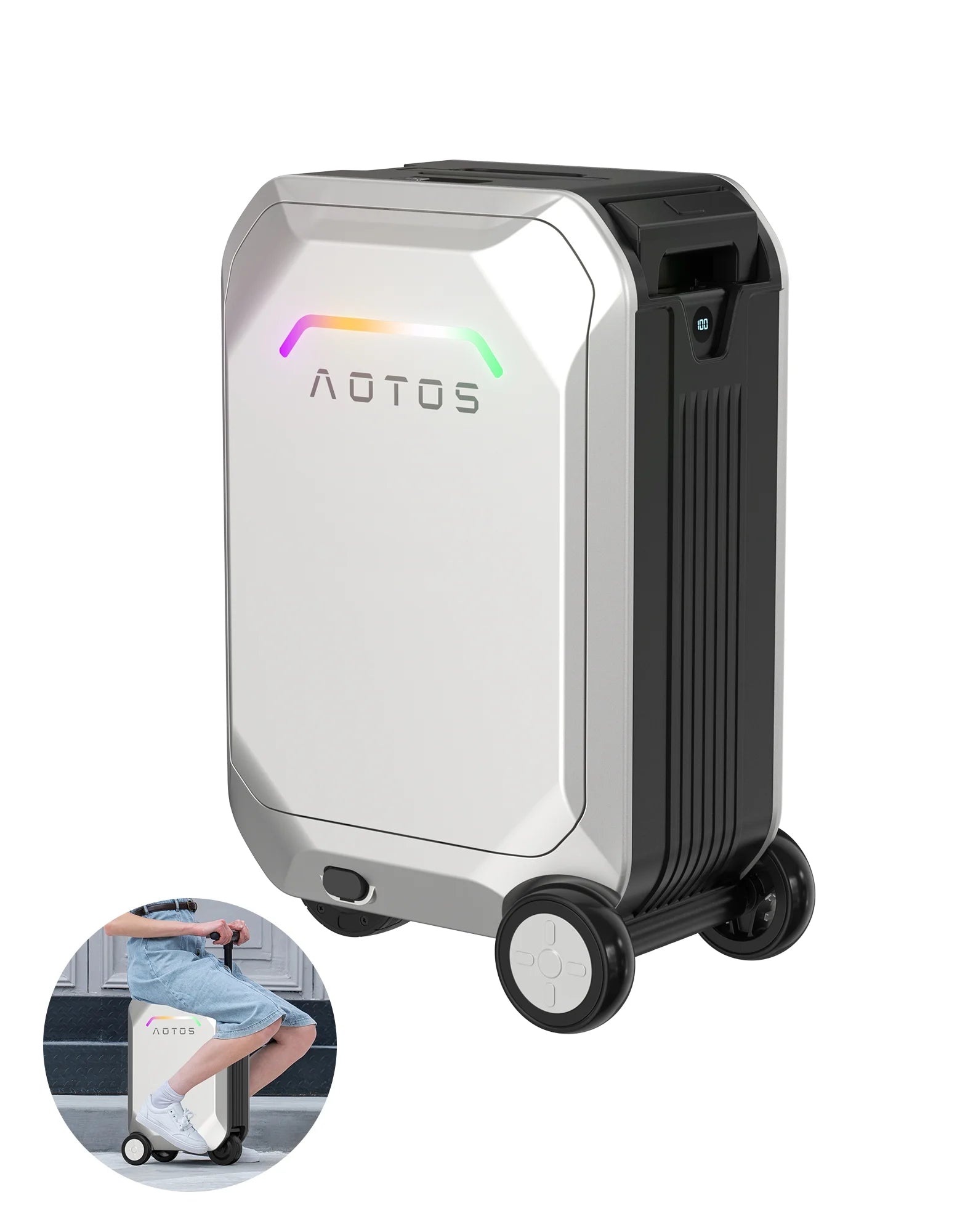 L2 - S Smart Rideable Luggage, Foldable Electric Scooter Suitcase, 6.2 Mph Max Speed, 6.2 - Mile Range, Lightweight Portable Design for Travel & Commute