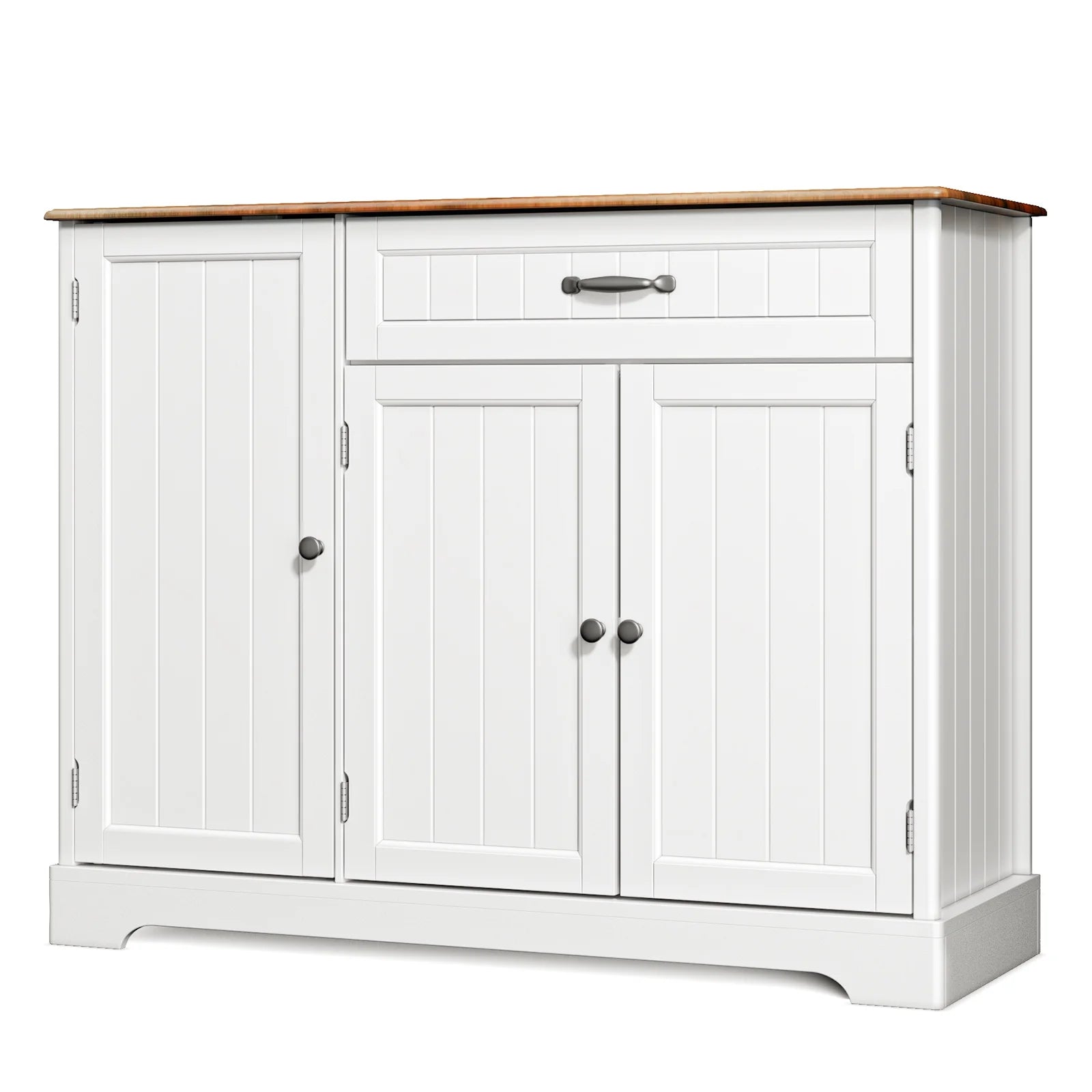 Coffee Bar, Lofka 42" Kitchen Storage Cabinet, Sideboard Buffet Cabinet with 8 Shelves, 1 Drawer