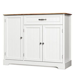Coffee Bar, Lofka 42" Kitchen Storage Cabinet, Sideboard Buffet Cabinet with 8 Shelves, 1 Drawer
