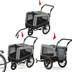 AECOJOY Dog Bike Trailer, Large 57'' Pet Bicycle Carrier for Small and Medium Dogs
