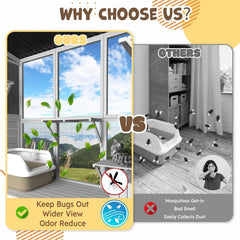 AECOJOY Catio Outdoor Cat Enclosure with Window Access, Large Window Catio Wood Cat House with 4 Platforms & 3 Doors