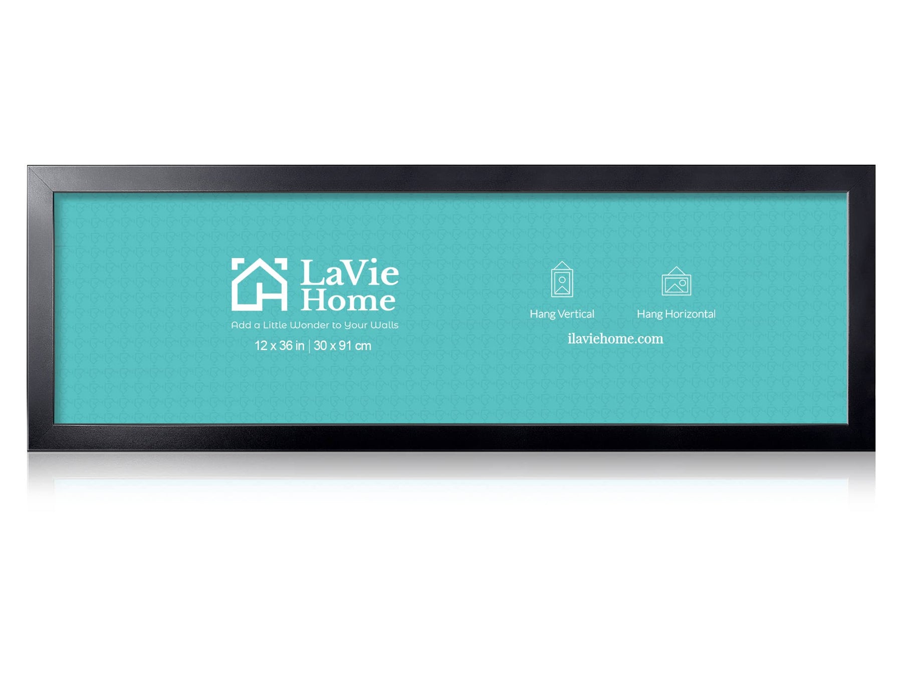 Lavie Home 8x24 Picture Frame Black, Panoramic Picture Frame for Wall Decoration, Classic Black Minimalist Style Suitable for Decorating Houses,