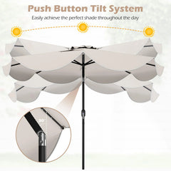 Tangkula 9 FT Solar Patio Umbrella with Base Included
