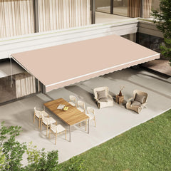 AECOJOY 20'x10' Manual Retractable Awning Sun Shade, Patio Awning Canopy
