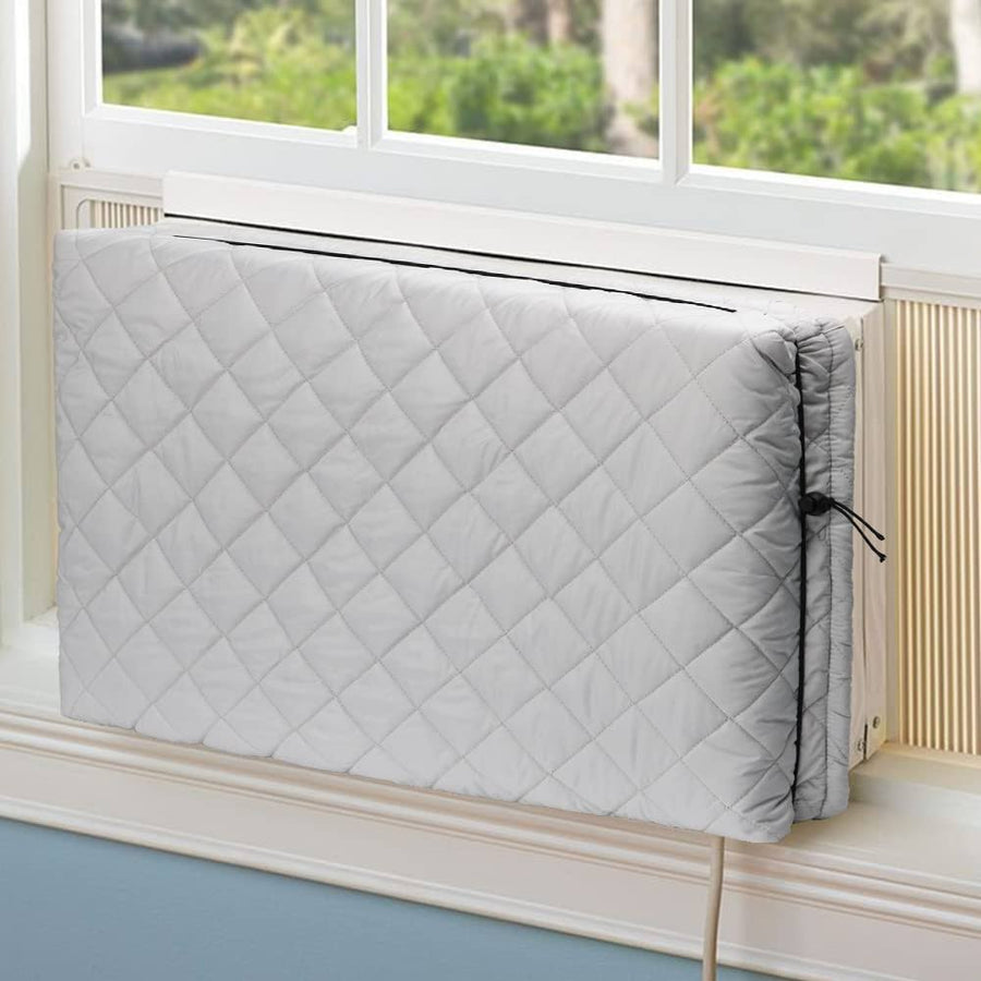 BEWAVE Small Indoor Air Conditioner Cover Window AC Unit Cover with Drawstring Double Insulation for Inside(17"x13"x3.5")