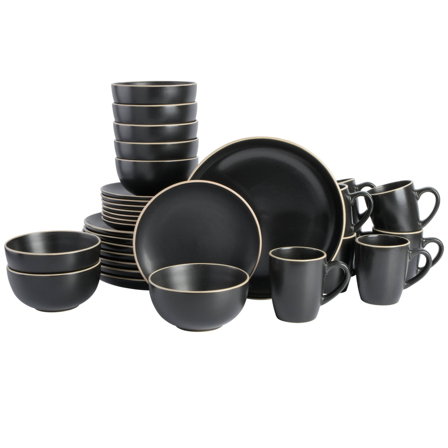 Gibson Home Rockaway 32-Piece Dinnerware Set Black