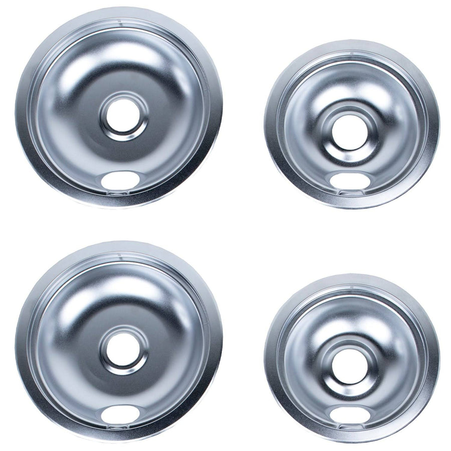 Certified Appliance Accessories 50001-c Chrome Style A 2 Large 8" & 2 Small 6" Replacement Drip Bowls for Whirlpool, Kenmore, Frigidaire & Maytag