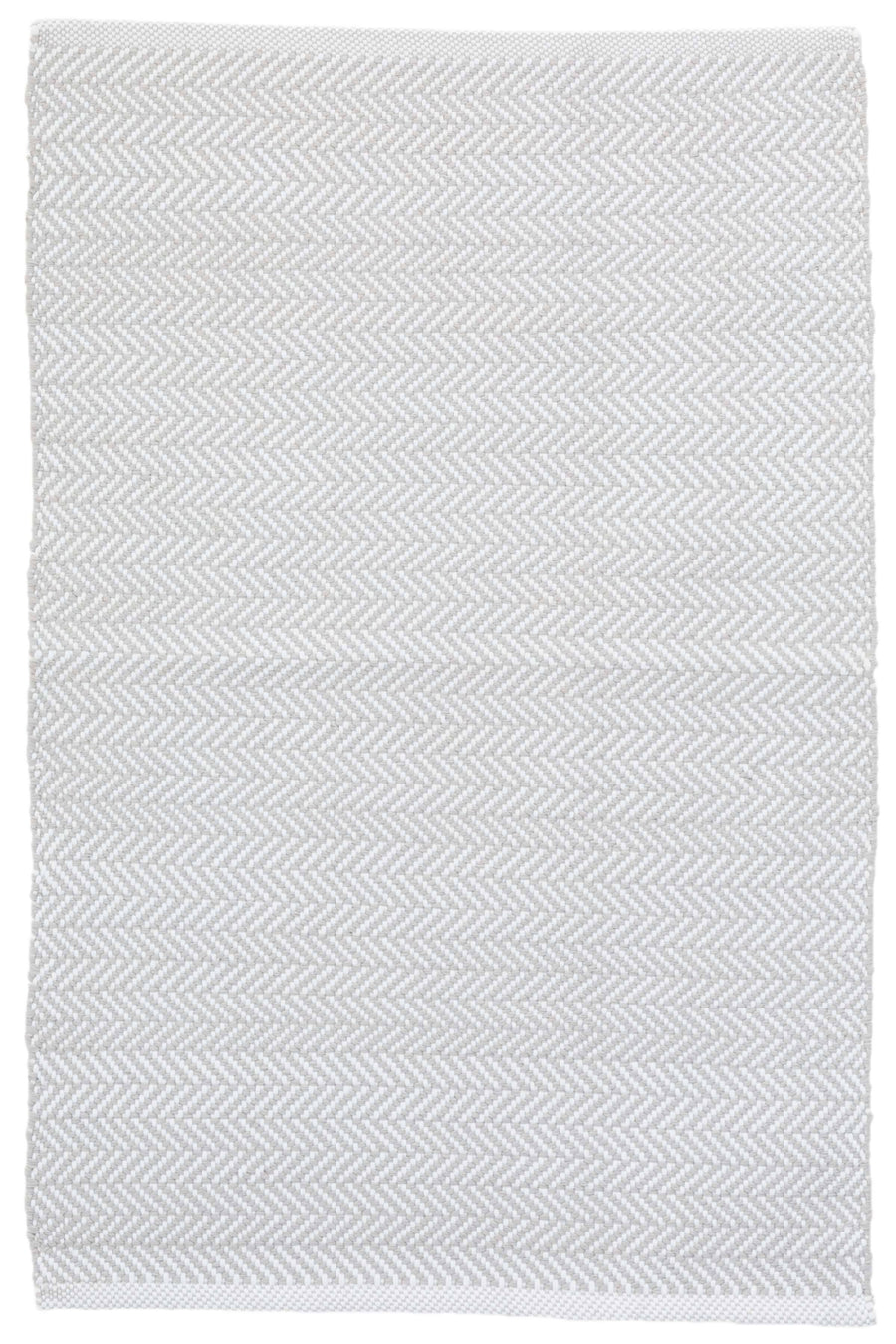 Dash & Albert Herringbone Pearl Grey Indoor/Outdoor Rug 2.5ft x 8ft