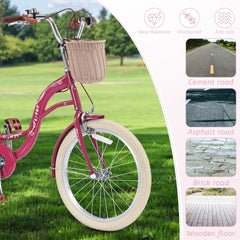 Bstjewey 20 in Girls Bike with Basket, Kids Bicycle for Ages 7 - 13