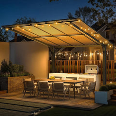 AECOJOY 10' x 10' Outdoor Gazebo Pergola Carport for Patio, Freestanding Lean to Hard Top Pergolas and Gazebos Clearance with Roof