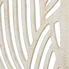 Decmode 60" x 72" Black Mango Wood Abstract Wavy Cutout 3 Panel Room Divider Screen, 1 - Piece