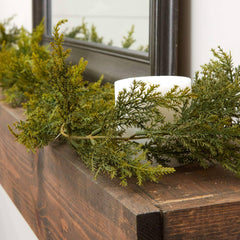 Factory Direct Craft 180cm Realistic Artificial Vinyl Cedar Pine Green Garland for Holiday Home Decor