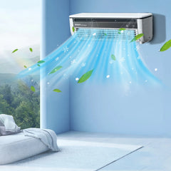 FYHALE 5, 000 BTU Wall Mounted Air Conditioner with Remote Control, Digital Display, Cool up to 150 Sq. Ft., Perfect for Small Bedroom, Living Room, Home Office, White