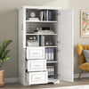 Bathroom Cabinet, 62.2" Tall Storage Cabinet with Doors and Shelves, Freestanding Linen Closet for Bathroom, Kitchen, Living Room, Grey