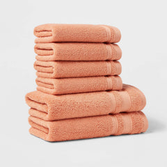 6pc Performance Bath Towel Set Coral - Threshold