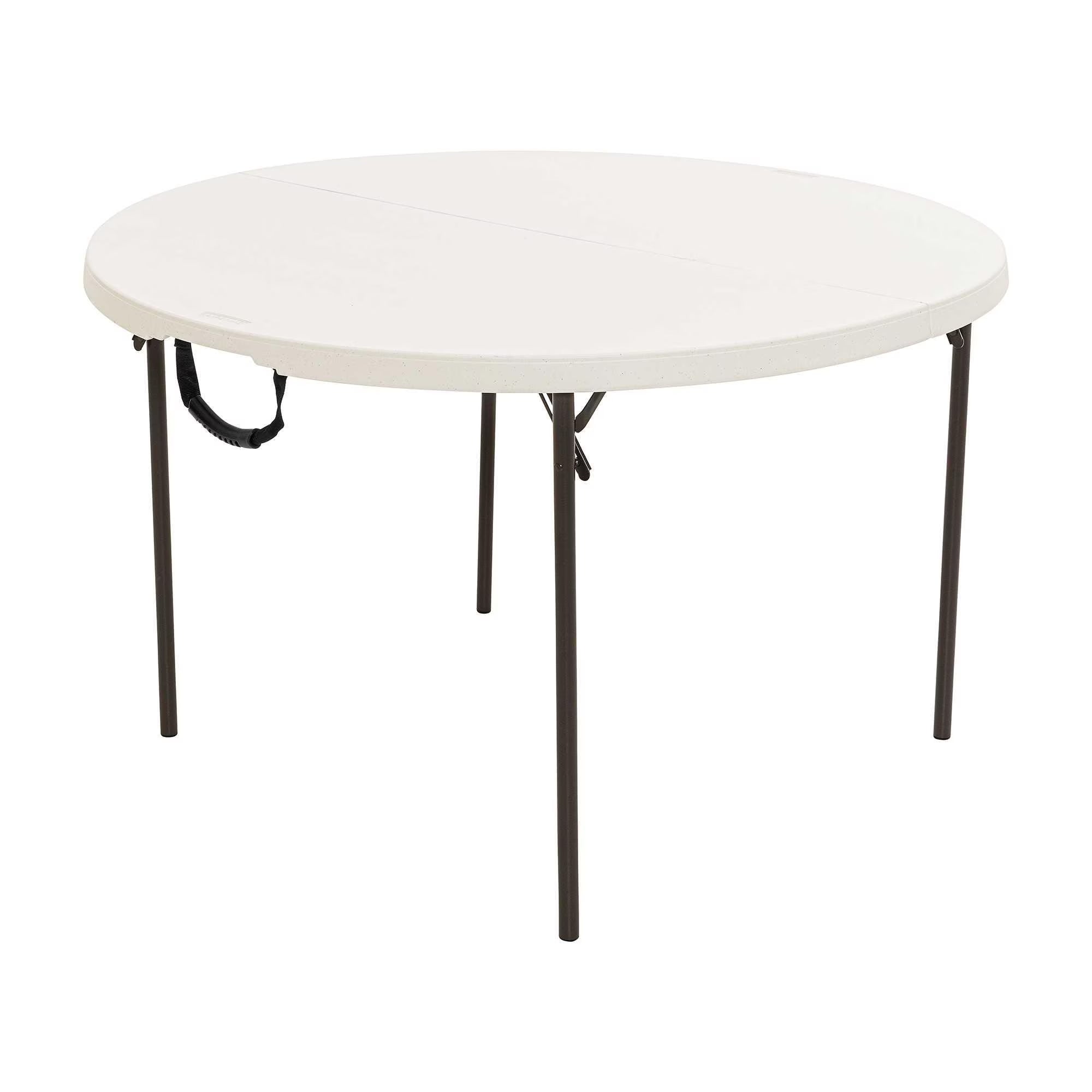 Lifetime 48 in Round Fold - in - Half Table, Indoor/Outdoor Essential, White Granite (280064)