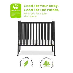 Delta Children Lee Portable Folding Mini Crib with 1.5 - Inch Mattress - Greenguard Gold Certified, Bianca White