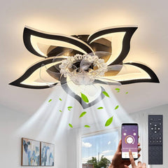 Ekjkldo Ceiling Fans with Lights Remote Control Ceiling Light Fixture, 3 Colors Low Profile Ceiling Fan with Light, Modern Ceiling Fan, Flush Mount