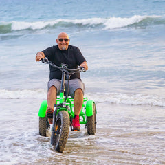 Addmotor M - 360II Semi - Recumbent Electric Trike, 85MI, Fat Tire 3 Wheel Electric Bike for Adults, 750W 48V 20ah Electric Tricycle for Seniors, 20" Electric Trike with Speed Differential, Green