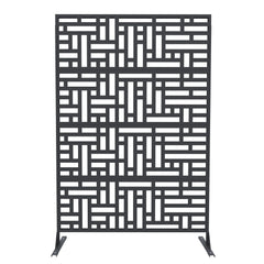 Accreate Decorative Wrought Privacy Screen - Easy Snap - Together Room Divider for Indoor/Outdoor Use, Breathable Wind - Resistant Partition with Anti - Tip Base (6x3.8ft)