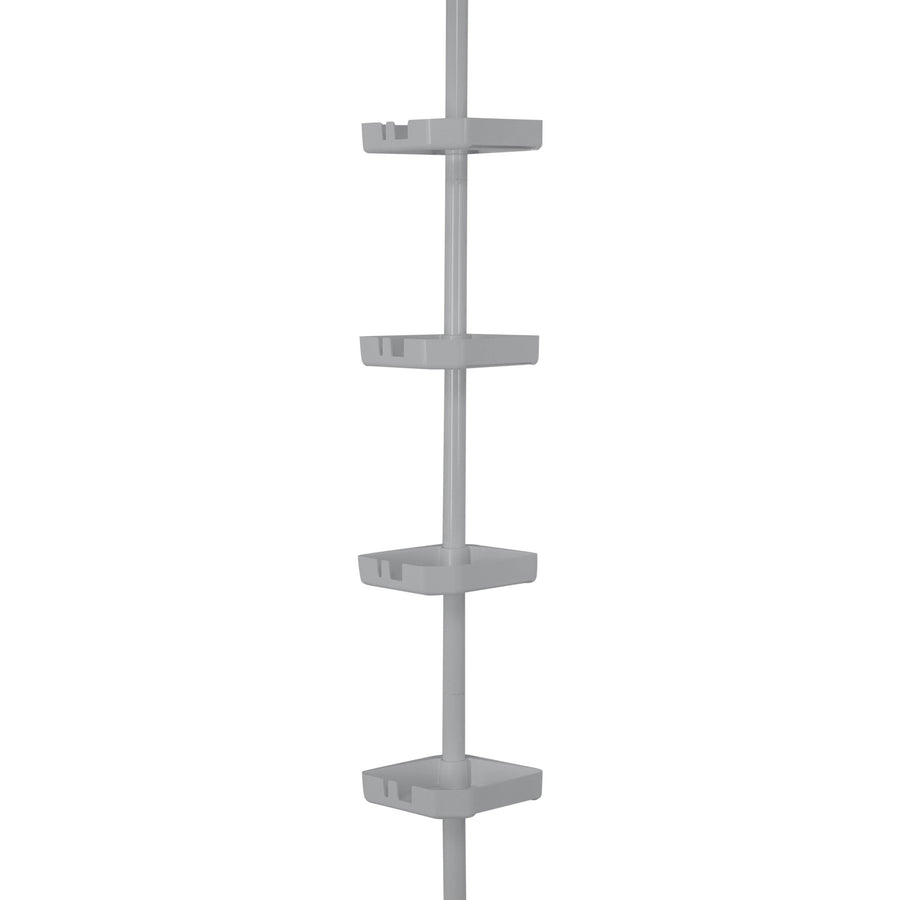 Bath Bliss 4 Tier Tension Corner Shower Organizer Caddy, Grey