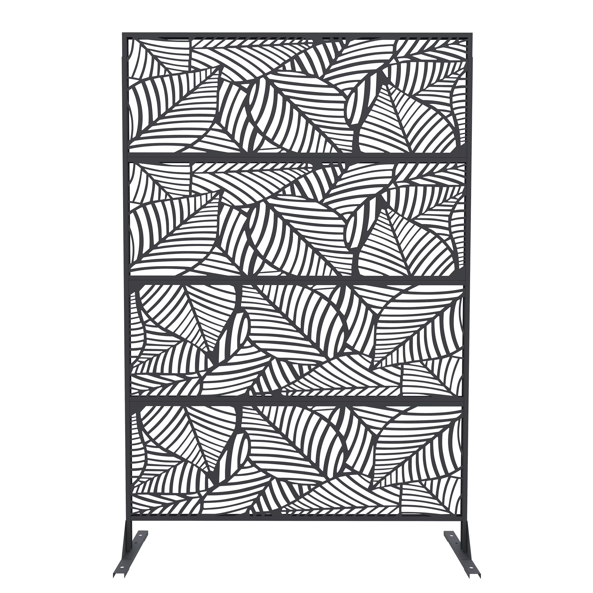 Accreate Decorative Wrought Privacy Screen - Easy Snap - Together Room Divider for Indoor/Outdoor Use, Breathable Wind - Resistant Partition with Anti - Tip Base (6x3.8ft)