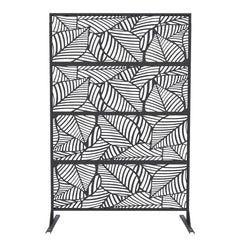 Accreate Decorative Wrought Privacy Screen - Easy Snap - Together Room Divider for Indoor/Outdoor Use, Breathable Wind - Resistant Partition with Anti - Tip Base (6x3.8ft)