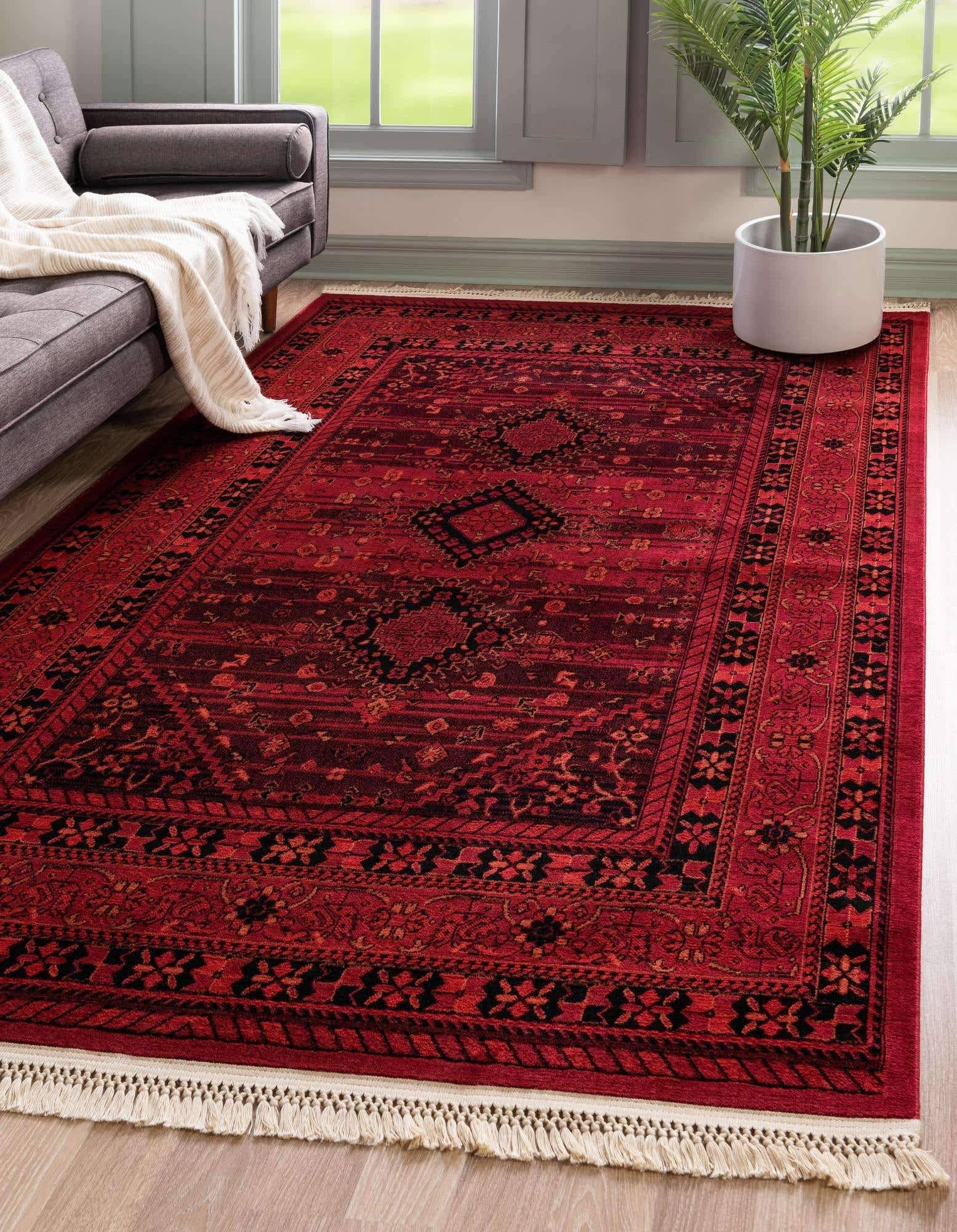 Unique Loom Lincoln Tekke Area Rug - 5' x 8' (Red)